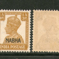 India Nabha State 1An 3ps KG VI Postage Stamp SG 109 / Sc 104 MNH - Phil India Stamps