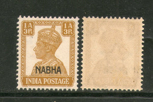 India Nabha State 1An 3ps KG VI Postage Stamp SG 109 / Sc 104 MNH - Phil India Stamps