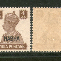 India Nabha State 4As KG VI Postage Stamp SG 114 / Sc 109 Cat. £2 MNH - Phil India Stamps