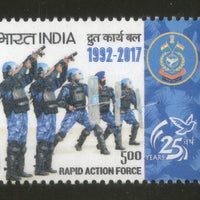 India 2017 Rapid Action Force Military Commando Costume Coat of Arms 1v MNH - Phil India Stamps