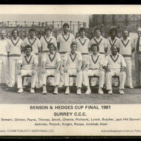 Great Britain 1981 Benson & Hedges Cup Final Teams Cricket View / Picture Post Card # 273