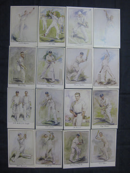 Great Britain County & England Famous Cricketers in Action Set of 16 Cricket View / Picture Post Card Mint RARE # 58