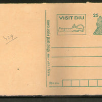 India 1999 25p Tiger Visit Diu Tourism Advt. Postal Stationery Post Card # PCA245