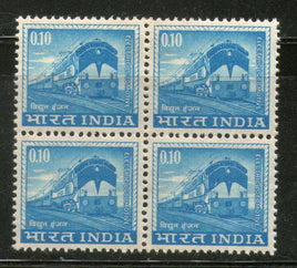 India 1966 10p Electric Locomotive 4th Def. Series WMK-Ashokan Phila-D76 BLK MNH - Phil India Stamps