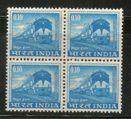 India 1966 10p Electric Locomotive 4th Def. Series WMK-Ashokan Phila-D76 BLK MNH - Phil India Stamps