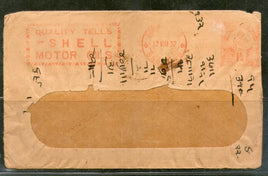 India 1932 1¼An Meter Franking Shell Motor Oils Advertisement Cover # PH3061
