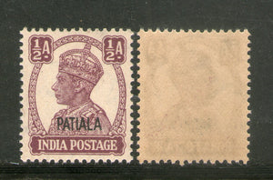 India Patiala State ½An KG VI Postage Stamp SG 104 / Sc 103 Cat. £4 MNH - Phil India Stamps