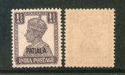 India Patiala State 1½An KG VI Postage Stamp SG 108a / Sc 107 Cat £14 MNH - Phil India Stamps