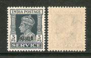 India Patiala State 3ps KG VI Service Stamp SG O71 / Sc O63  MNH - Phil India Stamps