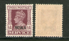 India Patiala State ½An KG VI Service Stamp SG O73 / Sc O64 MNH - Phil India Stamps