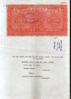 India Fiscal Rs. 500 Ashokan Stamp Paper Court Fee Revenue WMK-16 Fine Used # 70D