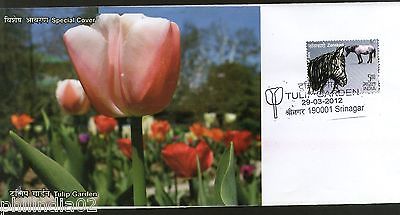 India 2012 Tulip Gardens Flowers Plant Horse Special Cover # 7400