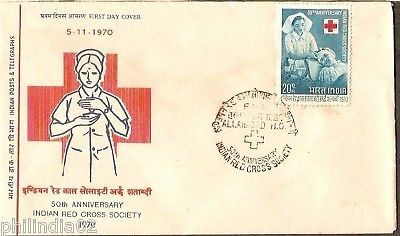 India 1970 Anni. Indian Red Cross Society Phila-523 FDC