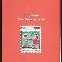 India 1990 Safe Drinking Water Campaign Woman Phila-1244 Cancelled Folder #12961