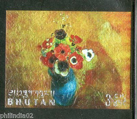 Bhutan 1970 Flower Sc 114A Rousseau Degas Van Gogh Reoir Painting Thick Card MNH #  3900