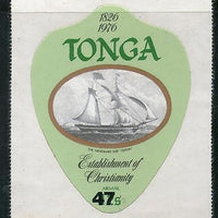 Tonga 1976 47$ Christinity Sailling Ship Odd Shaped Die Cut Adhesive MNH # 2433