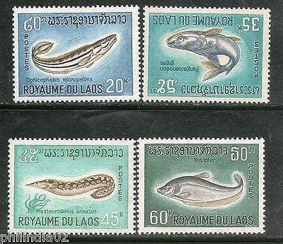 Laos 1967 Fishes Eel Catfish Knifefish Marine Life Fauna Sc 1478-51 MNH # 1892