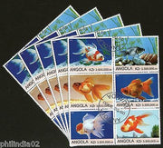 Angola 2000 Aquarium Fishes Marine Life Fauna Setenant BLK/6 Cancelled X5# 13496