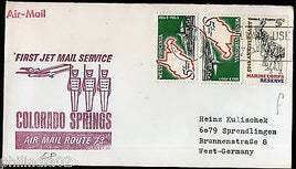 USA 1967 Colorado Spring - Sprendlingen Germany Jet First Flight Cover # 1370-23