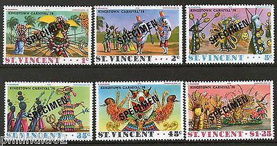 St. Vincent 1976 Carnival Dance Costumes Mask Art SPECIMEN Sc 457-62 MNH # 2390