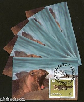 Eritrea 2001 Seal Crocodle Marine Life Reptiles M/s Cancelled x 5# 3156