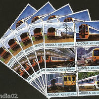 Angola 2000 Diesel Locomotive Railway Transport Setenant BLK/6 Cancelled # 13507