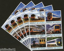 Angola 2000 Diesel Locomotive Railway Transport Setenant BLK/6 Cancelled # 13507