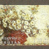 Bhutan 1970 Flower Vase Sc 114m Rousseau Van Gogh Reoir Painting Thick Card MNH