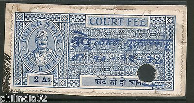 India Fiscal Kotah State 2As Type 23 KM 231 Court Fee Stamp Revenue # 1924B