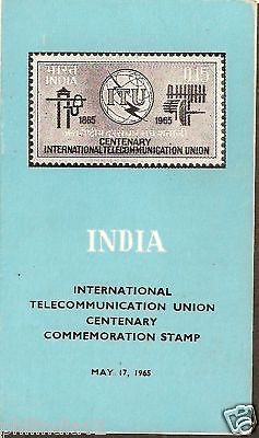 India 1965 ITU Telecommunication Phila-416 Cancelled Folder