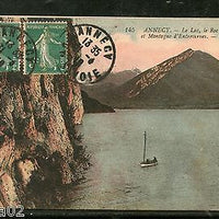France 1919 Annecy - Lake & Rock de Chere Mountain Entrevernes-LL Viewcard India