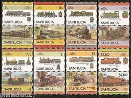 St. Lucia 1985 Locomotives Railway Trains Sc 711-18 MNH # 3311