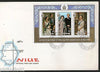 Niue 1986 60th Birthday Elizabeth II Prince Philip MapSc 513 M/s on FDC # 7821