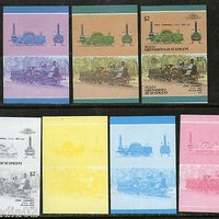 St. Vincent Gr. 1987 LNWR CORNWALL UK Locomotive Sc 31 Progressive Proof Set MNH # 3849