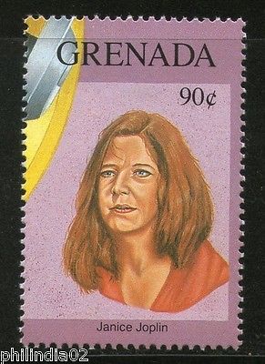 Grenada 1992 Gold Record Winners - Janis Joplin Sc 2156h Music Pop Singer MNH