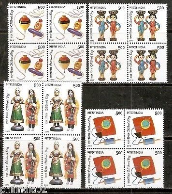 India 2010 Children's Day Toy Top Doll Phila-2645-48 BLK/4 MNH