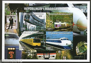 Malagasy 1999 Electric Trains Railway Locomotive Transport M/s MNH  # 7727