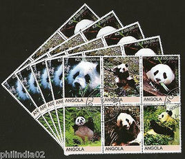 Angola 2000 Giant Panda Wild Life Animal Fauna Setenant BLK/6 Cancelled # 13503