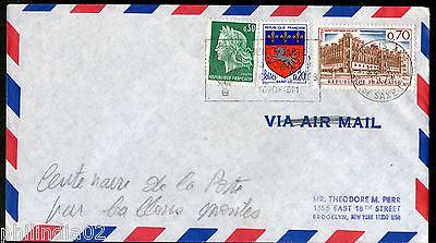 France 1971 Paris - New York / USA Balloon Post Centenary Flight Cover # 1370-51