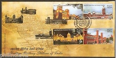 India 2009 Heritage Railway Stations of India 4v FDC