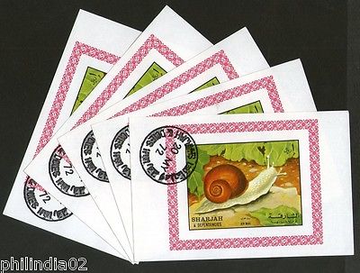 Sharjah - UAE Snail Reptiles Insect Fauna M/s Cancelled x 5 # 4138