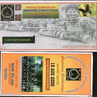 India 2008 Headquarters Infantry Bridge Centenary Military APO Cover+ Brochure