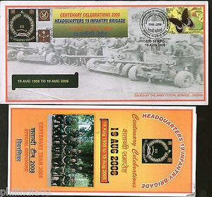 India 2008 Headquarters Infantry Bridge Centenary Military APO Cover+ Brochure