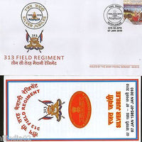 India 2010 Field Regiment Military Coat of Arms APO Cover # 6729