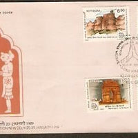 India 1987 Stamp Exibhition New Delhi Landmarks  Phila-1097-1100 FDC