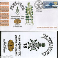 India 2010 Battalion Garhwal Rifles Military Coat of Arms APO Cover # 7281