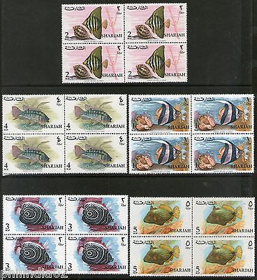 Sharjah - UAE 1965 Aquarium Fishes Marine Life Sea Shell BLK/4 Set MNH # 12659B