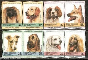 Gr. of St. Vincent - Bequia 1985 Dogs Pet Animal 8v MNH # 3165