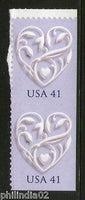 USA - United States of America 2007 Hearts Pair Self-Adhesive MNH