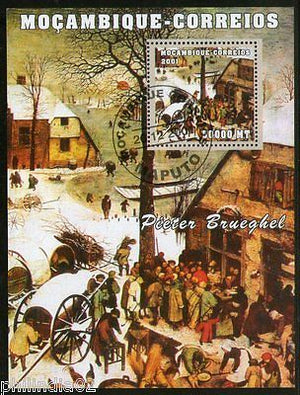 Mozambique 2001 Pieter Brueghel Painting Art M/s Sc 1489 Cancelled #8098